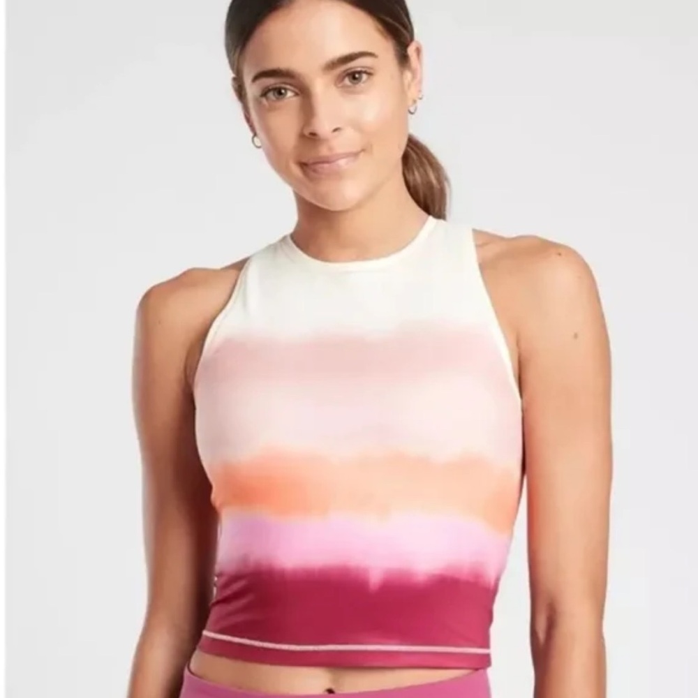 Athleta Shanti Printed Crop Tank in Sea Spray Medium - Picture 1 of 7